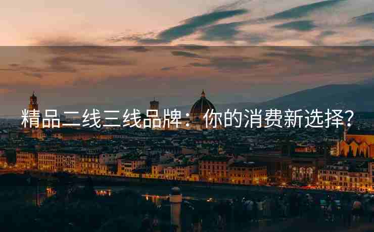 精品二线三线品牌：你的消费新选择？
