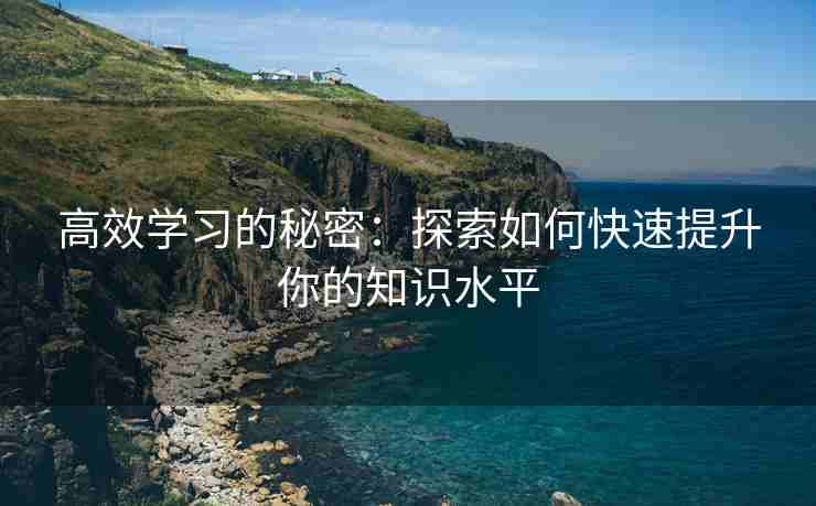 高效学习的秘密：探索如何快速提升你的知识水平