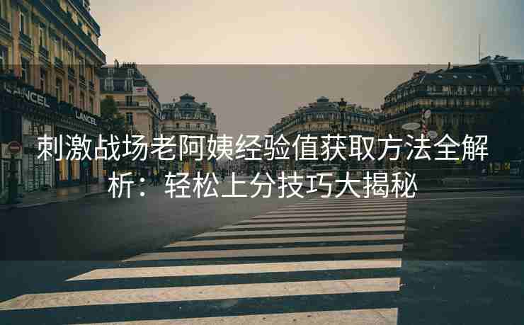 刺激战场老阿姨经验值获取方法全解析：轻松上分技巧大揭秘