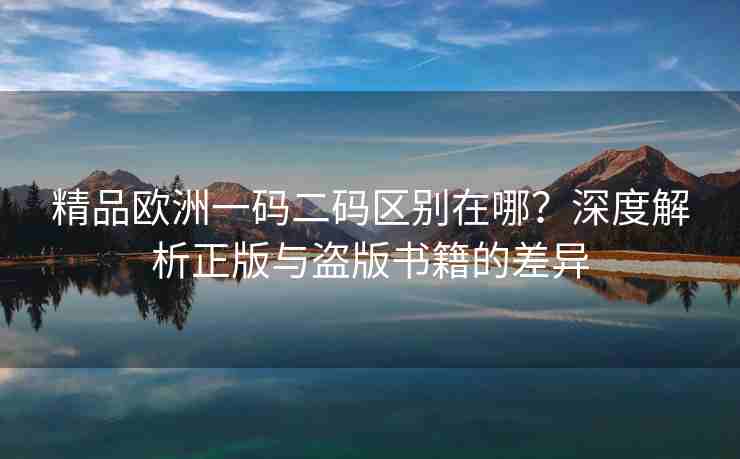 精品欧洲一码二码区别在哪？深度解析正版与盗版书籍的差异