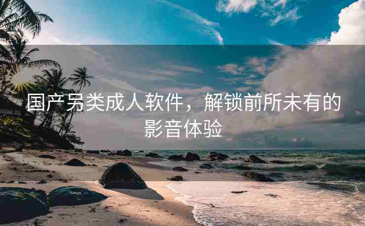国产另类成人软件，解锁前所未有的影音体验